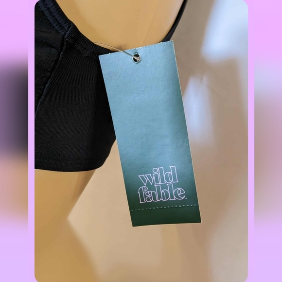 Wild Fable Black Zip-Up Bathing Suit Swim Suit Top Size XS (0-2) - Picture 3 of 6